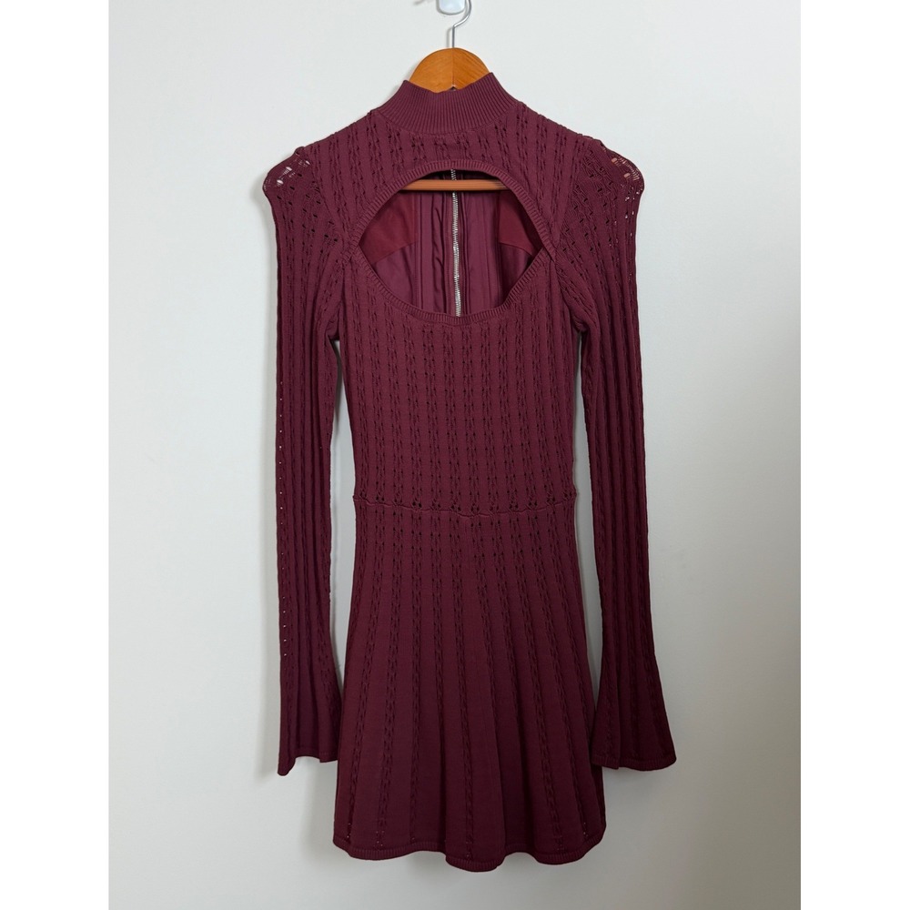 House of CB Evelina Wine Knit Corset Dress Size Medium NWT